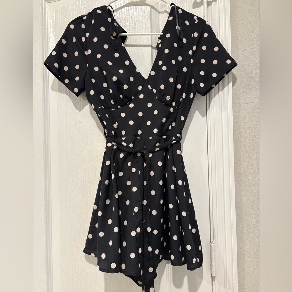Forever 21 Black and White Dot Romper